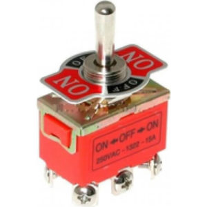 Тумблер 250V 10А (6c) (ON)-OFF-(ON) двухполюсный REXANT