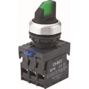 Переключатель с фиксацией NP8-20X/312 без подсветки , черная 2НО IP65