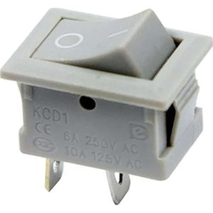 Выключатель клавишный 250V 6А (2с) ON-OFF серый  Mini  REXANT