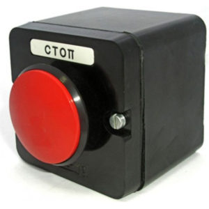 Пост кнопочный ПКЕ-222/1 "Стоп" красн. гриб.