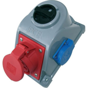 Разъем стац. IP-44  16/3 гнездо/розетка/выкл. (96061351)