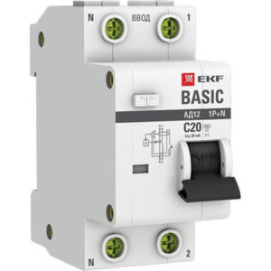 Дифференциальный автомат АД-12 C20A/1P+N 230В Basic