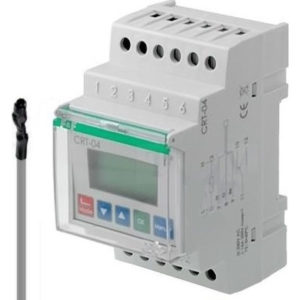 Реле температуры цифровое с датч. CRT-04 (1NС*16А, 0...+60°С, встр. нед/сут. таймер) F&F
