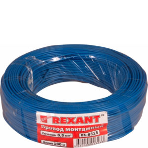 Провод ПГВА 1 х 0.50мм2, 100м, СИНИЙ (только бухтами по 100м) REXANT
