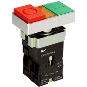 Кнопка LAY5-BW8465 "I-O" сдвоенная с подсветкой ИЭК