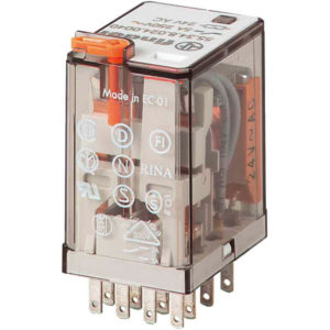 Миниатюрное реле 55.34.8.110.0040 110AC, 4 гр.к., 7A (FINDER)