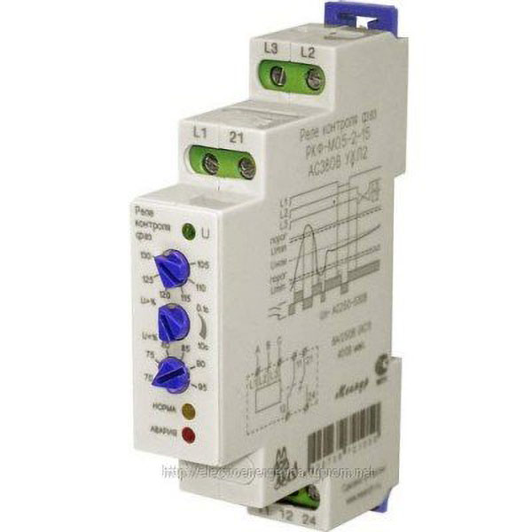 Реле контроля фаз и напряжения РКФ-М05-2-15 АС400В 3Ф