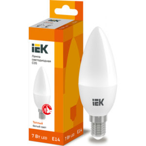 Лампа LED свеча LED-C35 eco 7Вт 230В 3000К E14, 630Lm IEK