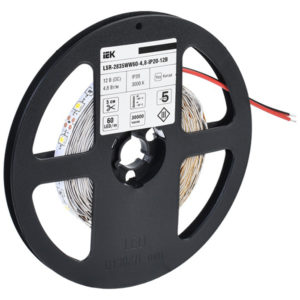Лента LED 5м LSR-2835WW60-4,8-IP20-12В 60LED/m 4,8Вт/м 3000K IEK