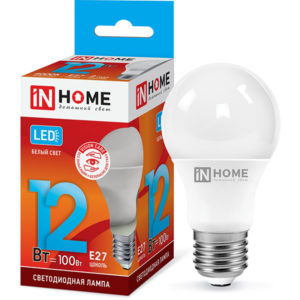Лампа LED-A60-VC 12Вт 230В Е27 4000К 1080Лм IN HOME