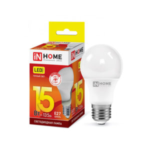 Лампа LED-A60-VC 15Вт 230В Е27 3000К 1350Лм IN HOME