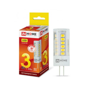 Лампа LED-JC-VC 3Вт 12В G4 3000К 270Лм IN HOME