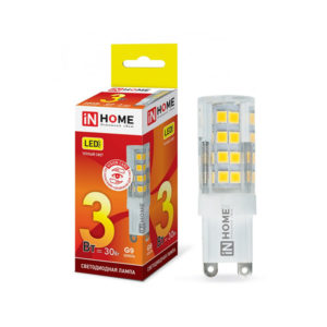 Лампа LED-JCD-VC 3Вт 230В G9 3000К 270Лм IN HOME