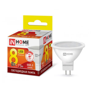 Лампа LED-JCDR-VC 8Вт 230В GU5.3 3000К 600Лм IN HOME