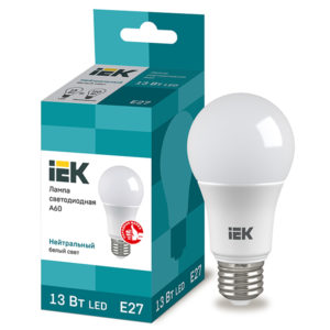 Лампа LED-A60 eco 13Вт 230В 4000К E27 1170Lm IEK