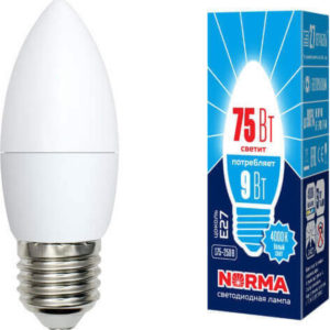 Лампа светодиодная свеча LED-C37-7W/NW/E27/FR NR (Россия)