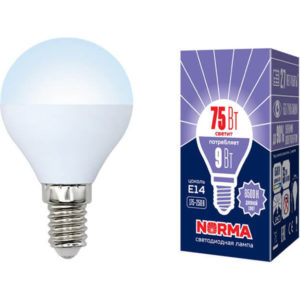 Лампа светодиодная шар LED-G45-9W/DW/E14/FR NR (Россия)