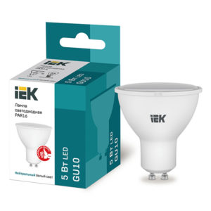 Лампа LED-PAR16 eco 5Вт 230В 4000К GU10 450Lm IEK