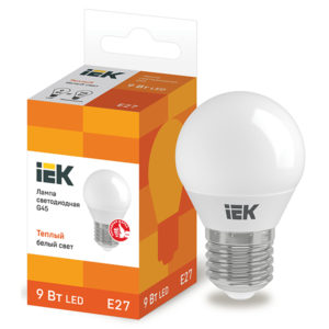 Лампа LED шар LED-G45 eco 9Вт 230В 3000К E27, IEK