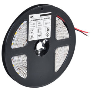 Лента 5м LSR-5050WW60-14,4-IP20-12В 60LED/м 14,4Вт/м 3000K IEK