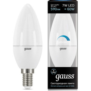 Лампа GAUSS LED DIMMER Свеча 7W 220V E14 4100К 590Lm
