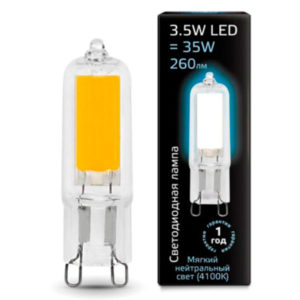 Лампа GAUSS LED G9 3,5W 220V 4100K 260Lm стекло