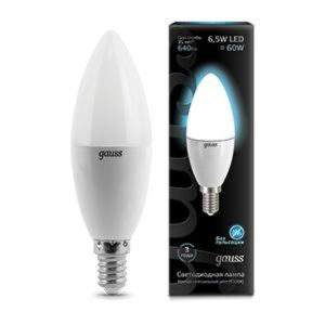 Лампа GAUSS LED Свеча 6,5W 220V E14 2700K 520Lm