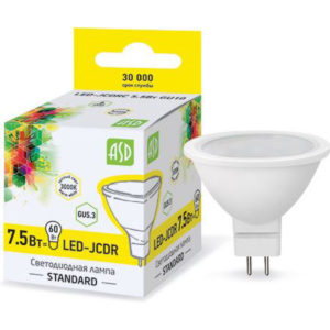Лампа LED-JCDR 7.5Вт 220В GU5.3 3000К 675Лм ASD