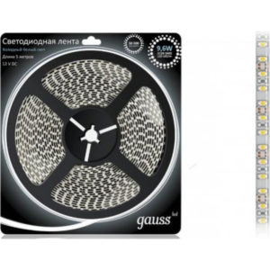Лента LED 2835/120-SMD 48W 12V DC IP66 холодный белый (блистер 5м) GAUSS