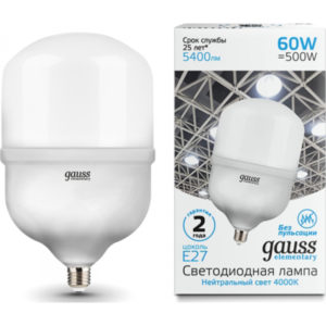 Лампа Gauss Elementary LED T160 E27 60W 5400lm 5400lm 180-240V 4000K