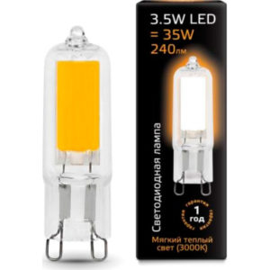 Лампа GAUSS LED G9 3,5W 220V 3000K 240Lm стекло
