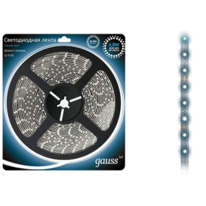 Лента LED 3528/60-SMD 24W 12V DC синий IP20 (блистер 5м) GAUSS