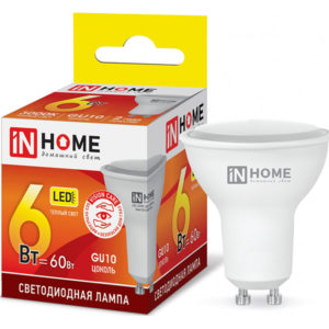 Лампа LED-JCDRC-VC 6Вт 230В GU10 3000К 480Лм IN HOME