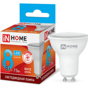 Лампа LED-JCDRC-VC 8Вт 230В GU10 4000К 600Лм IN HOME