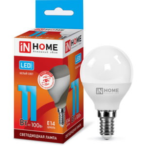 Лампа LED-ШАР-VC 11Вт 230В Е14 4000К 820Лм IN HOME