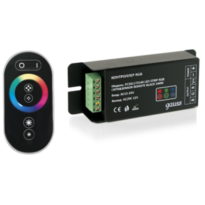Контроллер для RGB 288W 24А с сенсорным пультом управления цветом (черный)