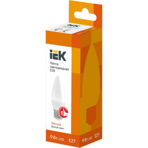 Лампа LED свеча LED-C35 eco 9Вт 230В 3000К E27, IEK
