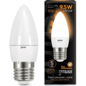 Лампа GAUSS LED Свеча 9,5W 220V E27 3000К 890Lm