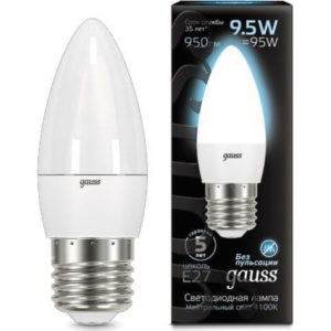 Лампа GAUSS LED Свеча 9,5W 220V E27 4100К 950Lm