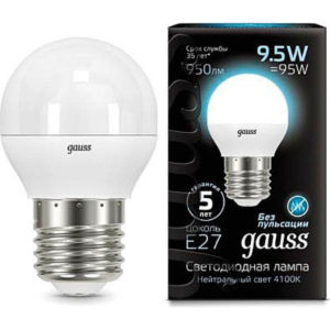 Лампа GAUSS LED Шар 9,5W 220V E27 4100K 950Lm