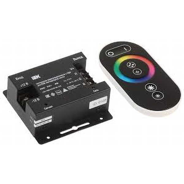 Контроллер с ПДУ радио (черный) RGB 3 канала 12В, 6А, 216Вт IEK