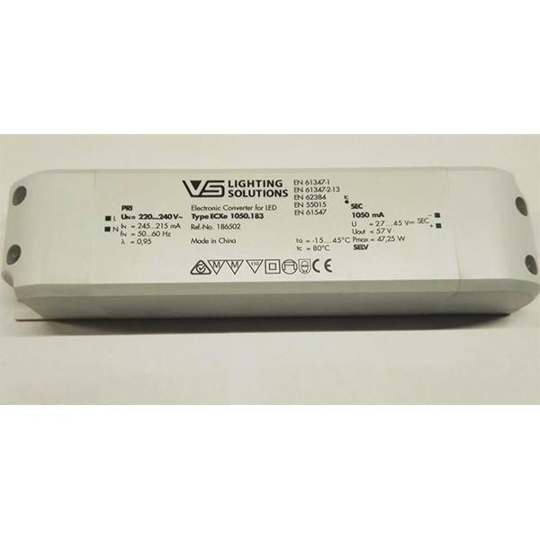 Драйвер ECXe 1050.183 (1050mA, Vout:40–58V) Wmax-60W